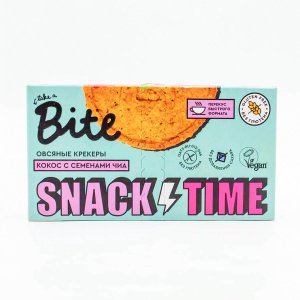 Крекеры Бите овсяные с кокосом и семенами чиа сладкие веган 125г