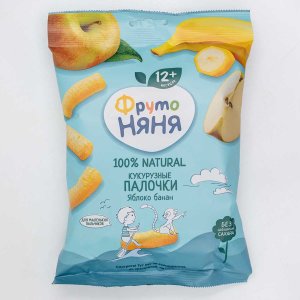 Палочки ФрутоНяня Кукурузные яблоко/банан с 12мес 20г