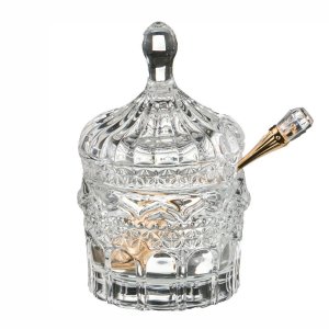 Икорница с ложкой 125мл 7,5х7,5см h12см коллекция Муза стекло 355-210