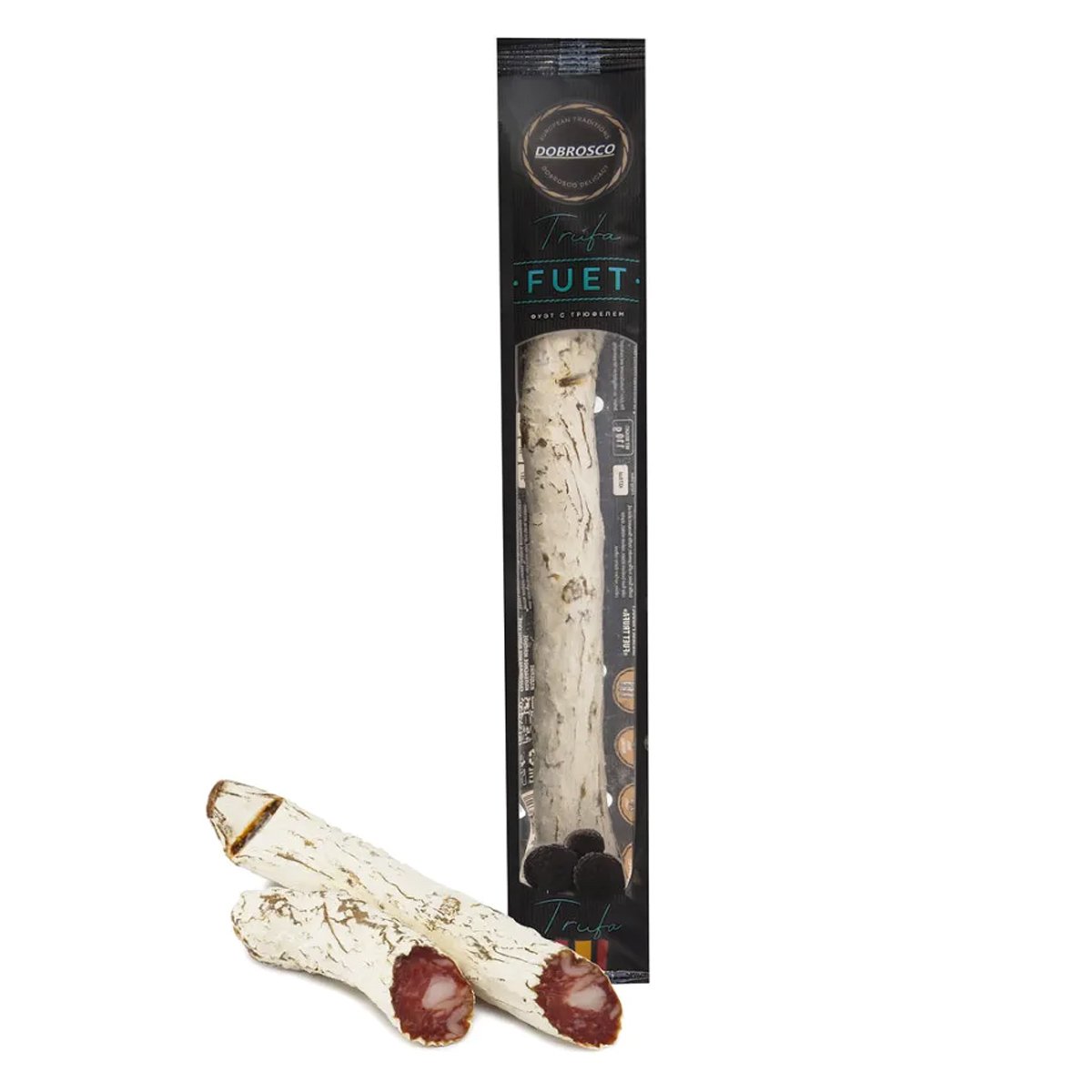 Колбаса сыровяленая полусухая "салями с трюфелем" salumi di bosco (0,200 кг). Салями тартуфо с трюфелем. Колбаса салями alto concetto с трюфелем, 100 г. Салями с трюфелем дымов. Колбаса fuet с/в с трюфелем.