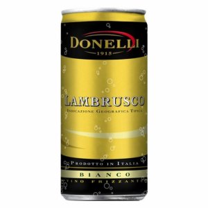 Вино игр Донелли Ламбруско дель' Эмилия ИГТ жемчужное белое полусладкое 8% ж/б 0,2л