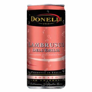 Вино игр Донелли Ламбруско дель' Эмилия ИГТ жемчужное розовое полусладкое 8% ж/б 0,2л