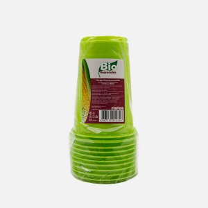 Стакан Фопос 200мл Био зеленый 10шт ПП 7*7*14см