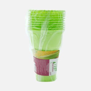 Стакан Фопос 330мл Био зеленый 10шт ПП 8*8*16см