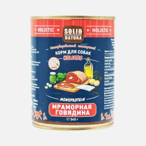 Корм Солид Натура Холистик д/собак Мраморная говядина ж/б 340г