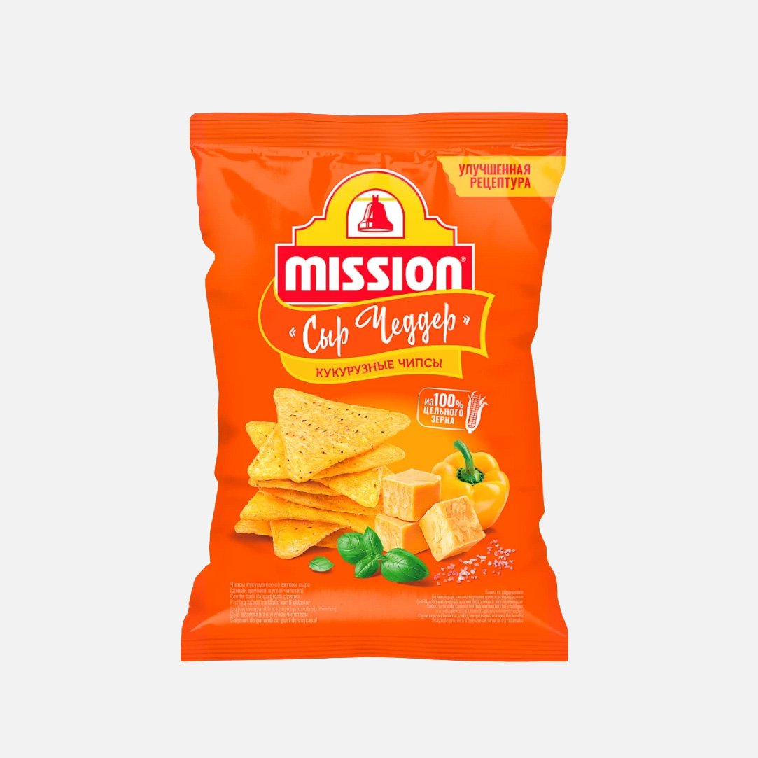 Чипсы Миссион кукурузные со вкусом сыра Чеддер 150г Чипсы Миссион кукурузные со вкусом сыра Чеддер 150г