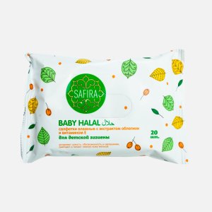 Салфетки Сафира влажные д/детской гигиены c экс облепихи 20шт