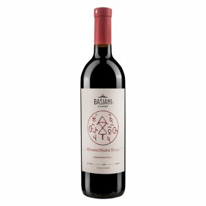 Вино Басиани Хванчкара ординарное красное полусладкое 11.5% ст/б 0,75л