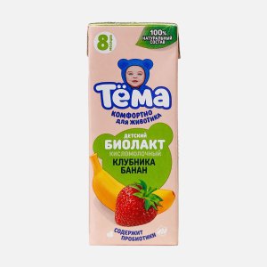Продукт к/м Тёма Биолакт Клубника/банан с 8мес 3% 206г