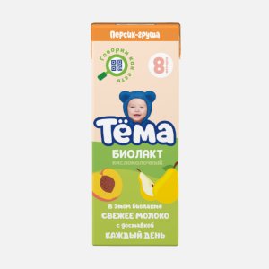 Продукт к/м Тёма Биолакт Персик/груша с 8мес 3% 206г