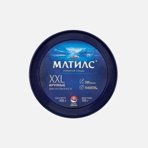 Сельдь Матиас ф/к с/с XXL отборные в масле пл/б 400г