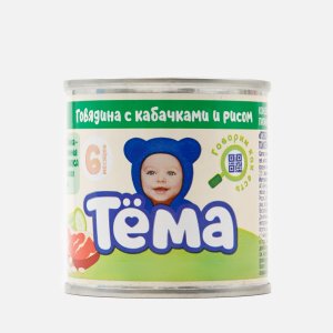 Пюре Тёма Говядина с кабачками/рисом с 6мес ж/б 90г