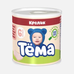 Пюре Тёма Кролик с 6мес ж/б 90г