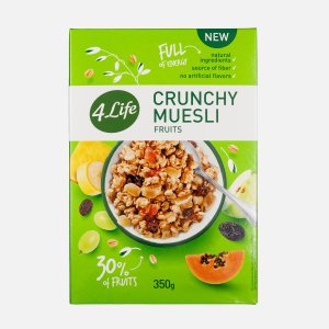 Мюсли 4Лайф хрустящие с фруктами к/к 350г