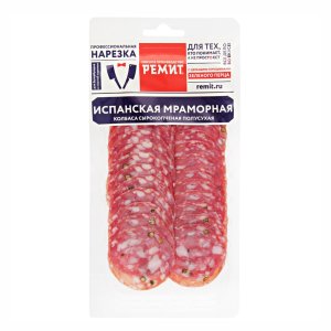 Колбаса Ремит Испанская мраморная с/к нарезка в/у 70г