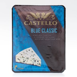 Сыр Кастелло Блю Классик с голубой плесенью 50% пл/уп 100г