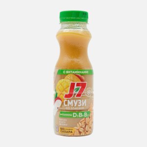 Продукт питьевой J-7 Полезный перекус Коктейль из персик/манго/яблок/овсяные хлопья пл/б 0,3л