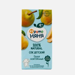 Сок Фруто-Няня Груша осветленный без сахара 200мл