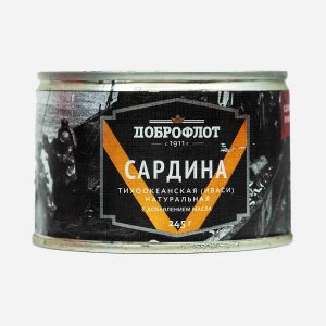 Сардина Доброфлот Иваси т/о натуральная д/м ж/б 245г