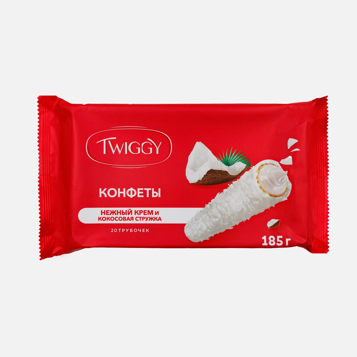 Конфета Твигги с кокос сливками в кокос обсып 185г Конфета Твигги с кокос сливками в кокос обсып 185г