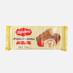 Мини-рулеты Яшкино Клубничные 175г 