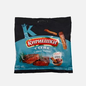 Сухарики Кириешки Стейк 60г+барбекю соус 25мл