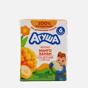 Сок Агуша Яблоко/манго/банан с мякотью т/п 200мл