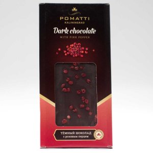 Шоколад Поматти темный с розовым перцем 55% какао 80г