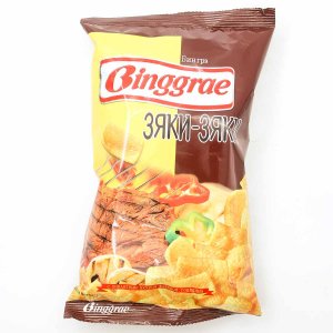 Чипсы Бингрэ Зяки-Зяки с пикантным вкусом жаренной говядины 50г