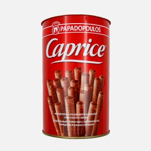 Трубочки вафельн Пападопулос Каприз с начинкой фундук/какао-крем 250г