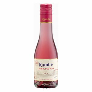Вино игристое Риуните Ламбруско Розе ИГТ жемчужное розовое полусладкое 8% ст/б 0,187л