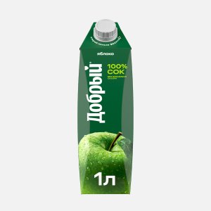 Сок Добрый яблочный 100% 1л