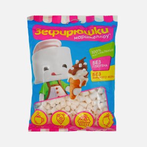 Зефир Зефирюшки воздушный д/десертов мини пл/уп 125г