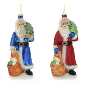 Украшение елочное Дед Мороз L8 W8 H19см стекло 743660