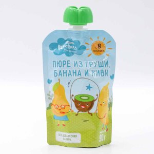 Пюре Вкусвилл из груши/банана/киви 90г