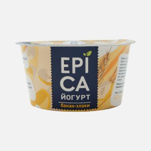 Йогурт Эпика банан-злаки 4.9% пл/ст 130г