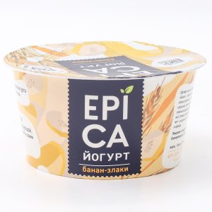 Йогурт Эпика банан-злаки 4.9% пл/ст 130г