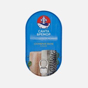 Скумбрия Санта Бремор филе в масле ж/б/ключ 175г