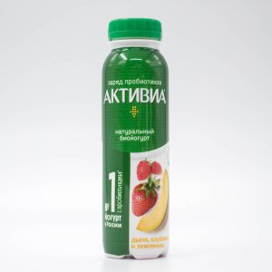 Биойогурт Активиа Дыня/клубника/ земляника обогащенный 1.5% пл/бут 260г