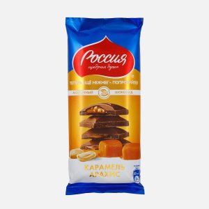 Шоколад Россия молочный карамель/арахис 82г