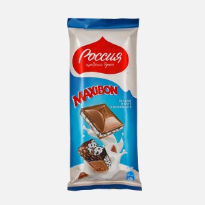 Шоколад Россия Максибон с двухслойной начинкой со вкусом мороженного и печеньем 80г