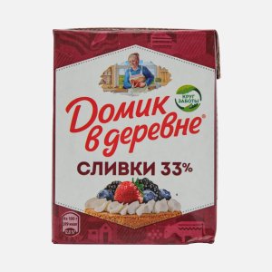 Сливки Домик в деревне питьевые для взбивания стерилизованные 33% 200г