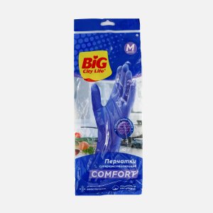 Перчатки Биг Сити суперчувствит фиолетовые M латек 14см