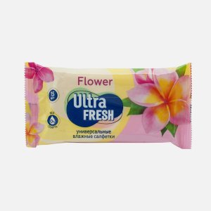 Салфетки Ультра Фреш Флауэр фрут влажные 15шт