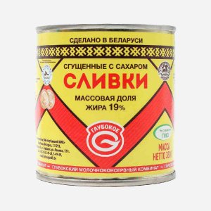 Сливки сгущ Глубокое с сахаром 19% ж/б 360г