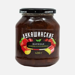 Варенье Лукашинские ревень и клубника ст/б 430г