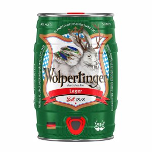 Пиво Вольпертингер Лагер светлое фильтрованное пастеризованное 4.9% ж/б 5л