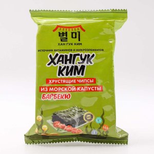 Чипсы Хангук Ким Барбекю хрустящие из морской капусты 5г