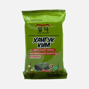 Чипсы Хангук Ким Кимчи хрустящие из морской капусты 5г