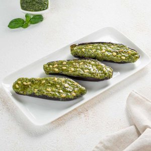 Баклажаны запеченые под соусом песто вес